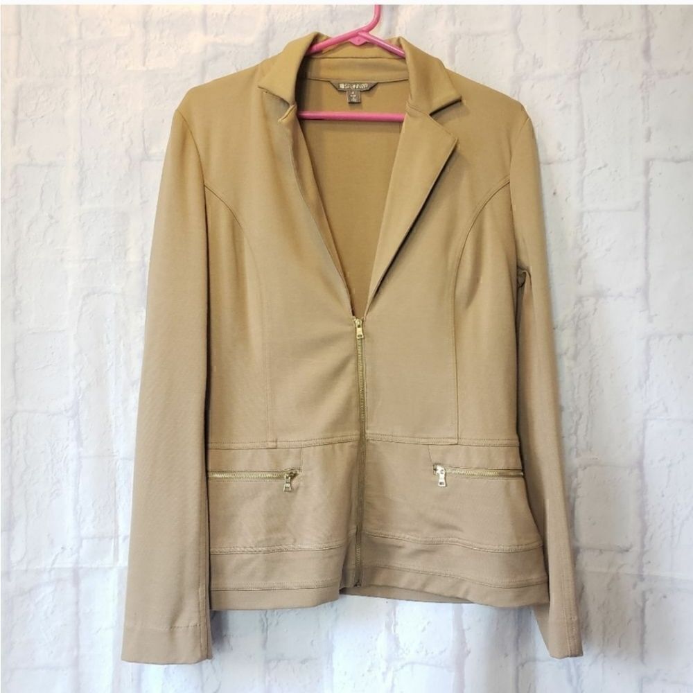 SPANNER Zip Front Stretch Blazer Jacket 4